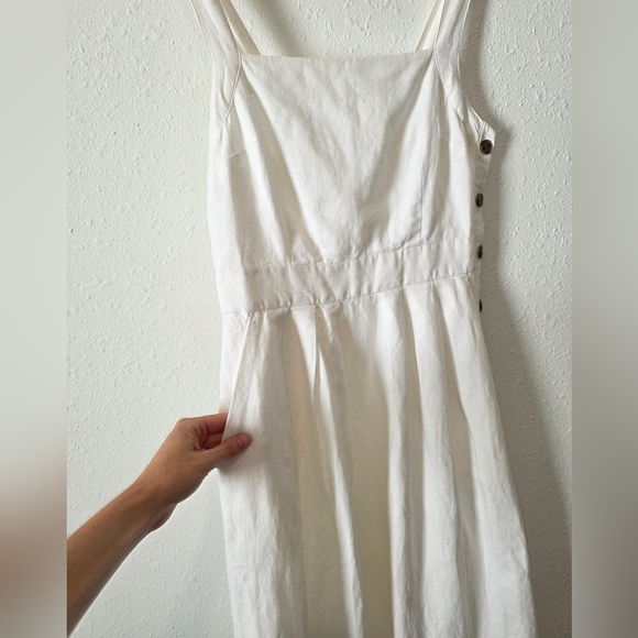 NEW Gap White Linen Cotton Midi Dress 6 - Picture 5 of 8